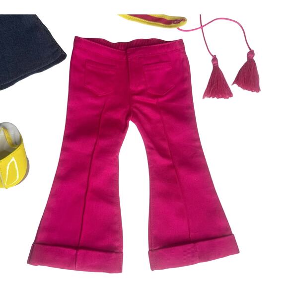 American Girl Julie Doll Tunic Outfit Denim Top Pants Clogs Belt Accessories Box - Picture 7 of 10